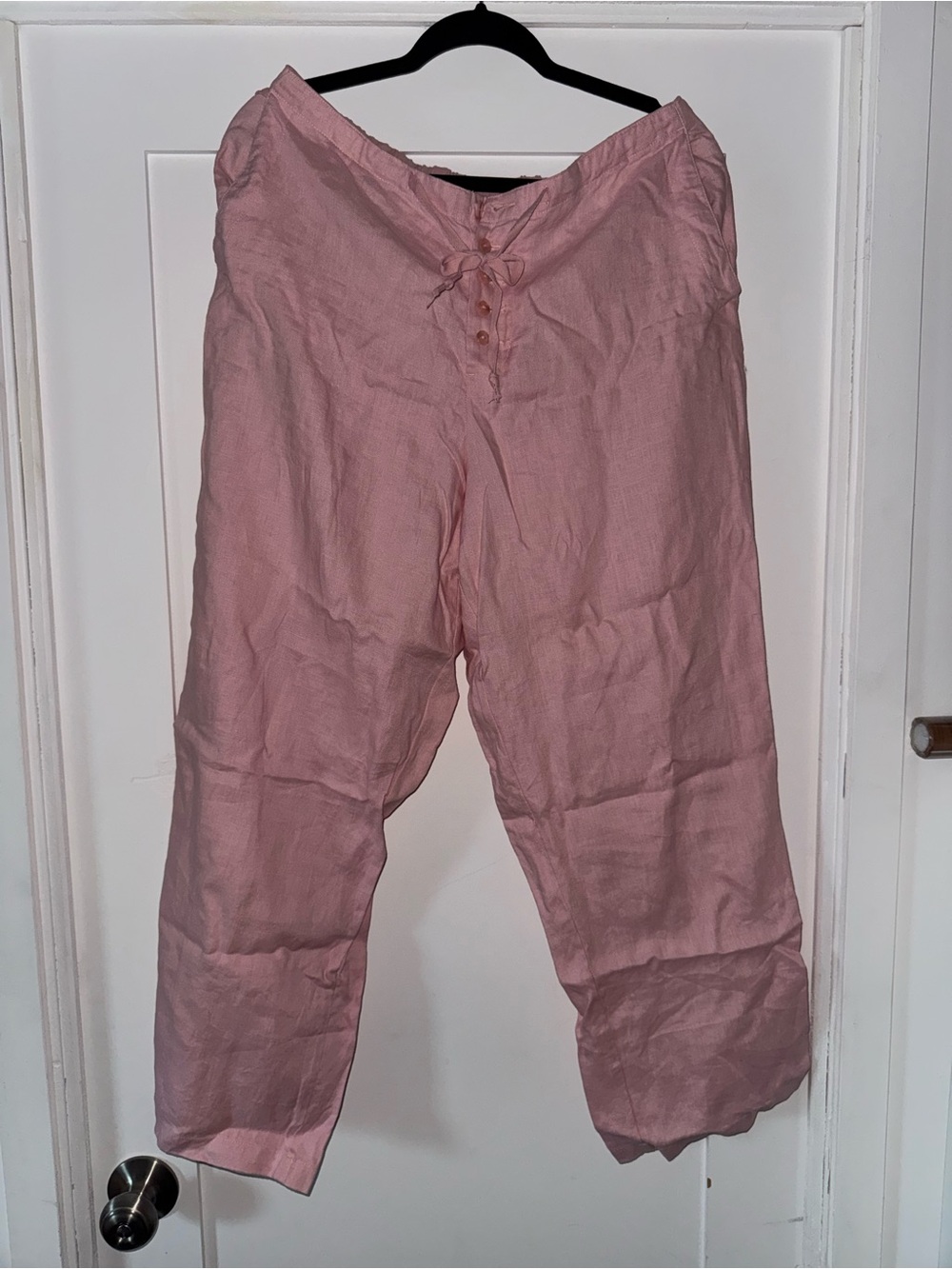 Chadwicks Blush Pink Linen Drawstring Pants